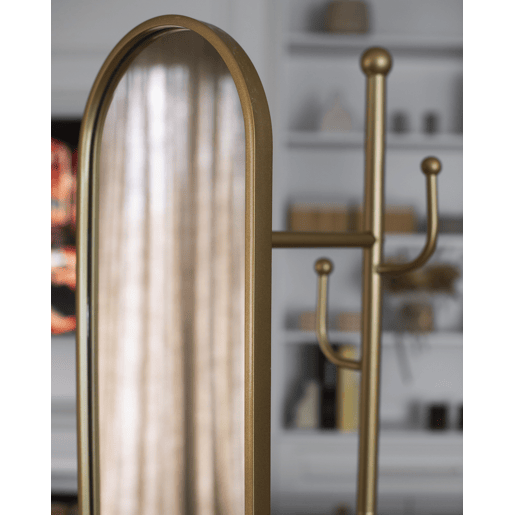 Bengaleiro com espelho LORENA 172 cm Metal Dourado
