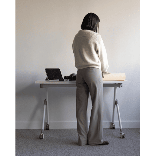 Secretária dobrável BENDI Branco 120 cm 60 cm com rodas