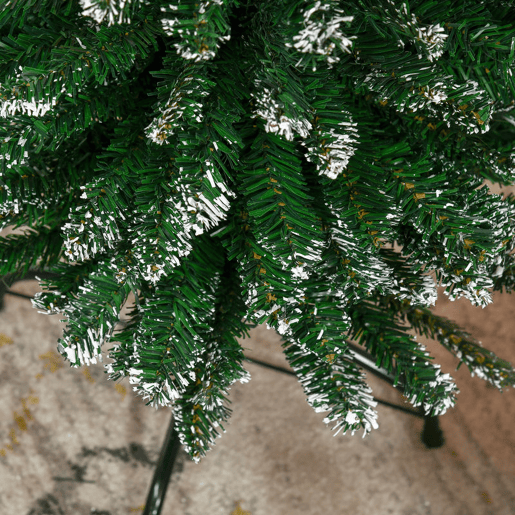 HOMCOM Árvore de Natal Artificial Altura 190 cm com 570 Ramos de PVC Ignífugos Base Dobrável e Suporte Metálico Decoração de Natal para Interiores Ø53x190 cm Verde