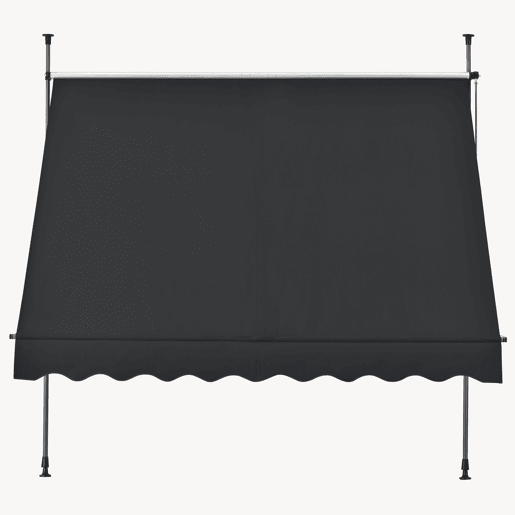 Toldo articulado com armação Stem de haste enrolável - açopoliéster 150 x 120 x 220-309 cm preto pro.tec