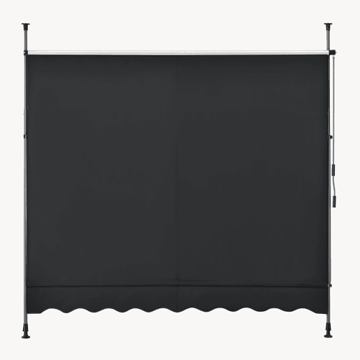 Toldo articulado com armação Stem de haste enrolável - açopoliéster 150 x 120 x 220-309 cm preto pro.tec