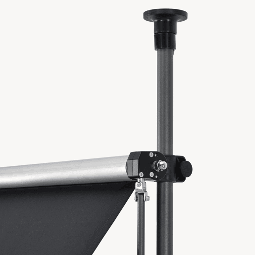 Toldo articulado com armação Stem de haste enrolável - açopoliéster 150 x 120 x 220-309 cm preto pro.tec