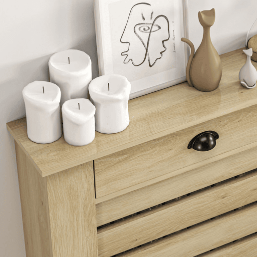 HOMCOM Cobertura para Radiador com Gaveta Cobertura para Radiador de MDF para Sala de Estar Dormitório Corredor 78x19x95,5 cm Carvalho