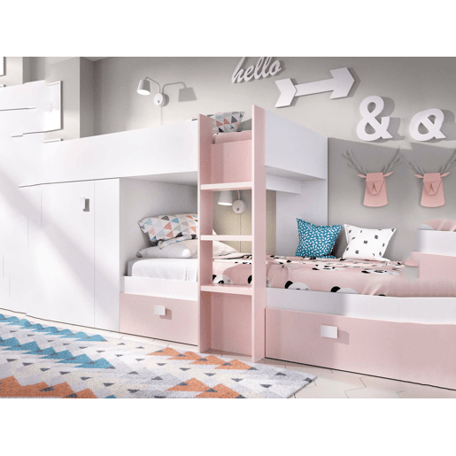 Composição de quarto com efeito madeira Composição de quarto com efeito madeira