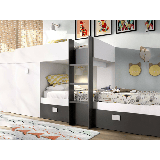 Composição de quarto com efeito madeira Composição de quarto com efeito madeira
