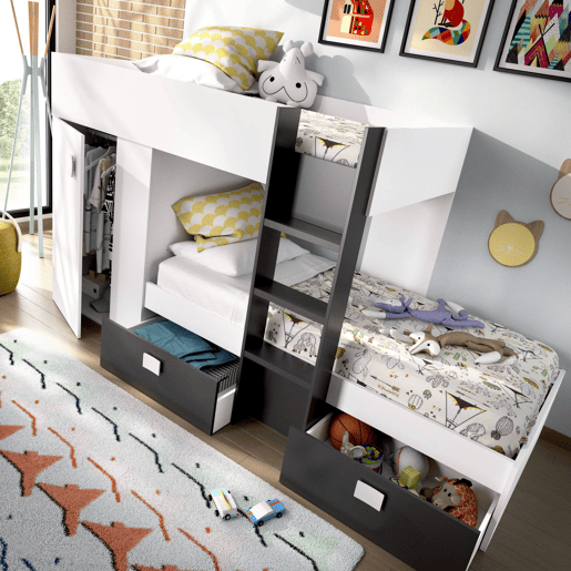 Composição de quarto com efeito madeira Composição de quarto com efeito madeira