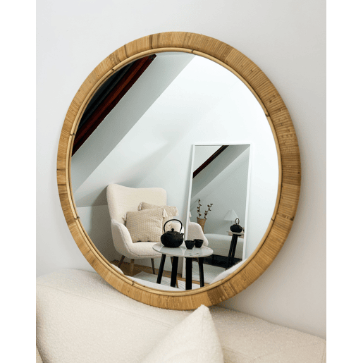 Espelho ANLEZY 80 cm 80 cm Rattan Natural