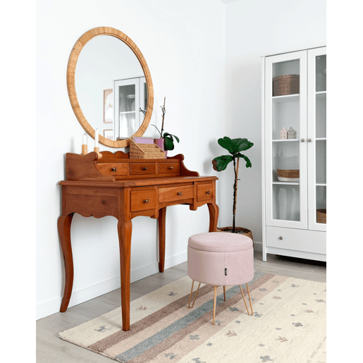 Espelho ANLEZY 80 cm 80 cm Rattan Natural