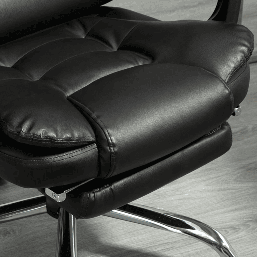 HOMCOM Cadeira de Escritório Reclinável Cadeira de Escritório com Apoio para os Pés Cadeira Executiva Giratória com Altura Ajustável Estofada em PU e Apoio para os Braços 64,5x69x109-117 cm Preto HOMCOM Cadeira de Escritório Reclinável Cadeira de Escritório com Apoio para os Pés Cadeira Executiva Giratória com Altura Ajustável Estofada em PU e Apoio para os Braços 64,5x69x109-117 cm Preto