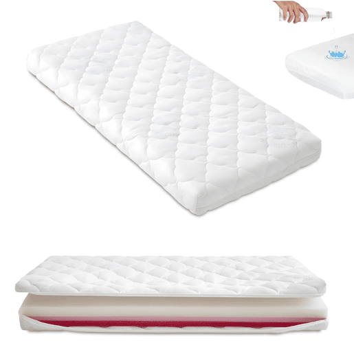 Colchão de bebé Helios Cuna 120x60 com tecnologia DryCore+ e BreathMax. Certificação OEKO-TEX e CertiPur. Capas amovíveis. Inclui protetor de colchão