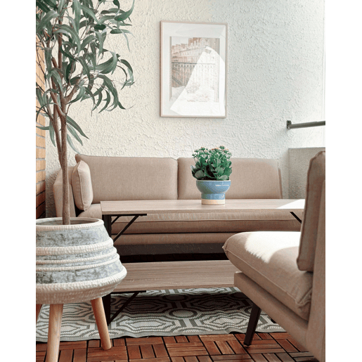 Vaso alto para plantas ATHAEA 37 cm Creme