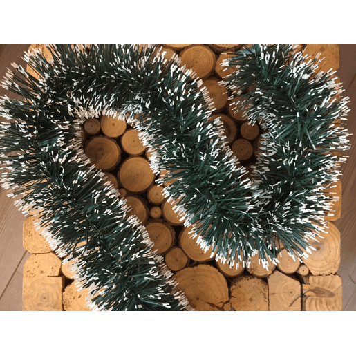 Ornamento de Natal, Ornamento de Natal 1000x7x7 cm Verde e Branco