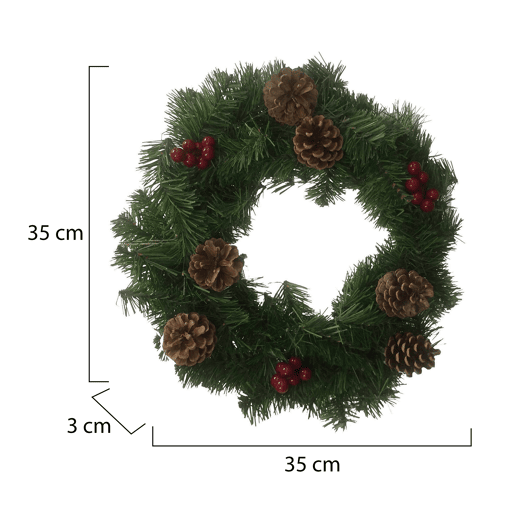 Ornamento de Natal, Ornamento de Natal 35x35x3 cm, Verde e Vermelho