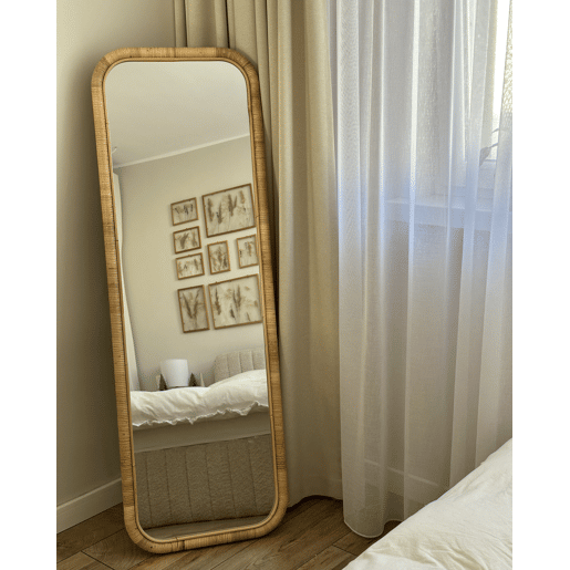 Espelho de pé MALANGE 150 cm Rattan Natural