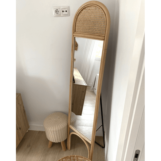 Espelho de pé BRUSSEY 170 cm Rattan Natural