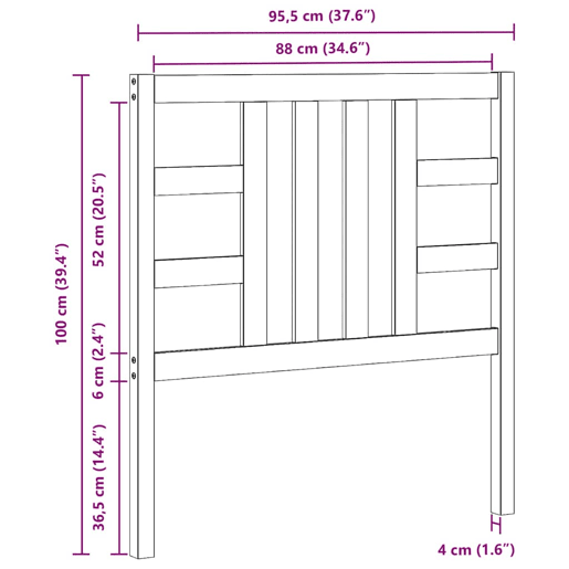 vidaXL Cabeceira de cama 96x4x100 cm pinho maciço castanho mel vidaXL Cabeceira de cama 96x4x100 cm pinho maciço castanho mel