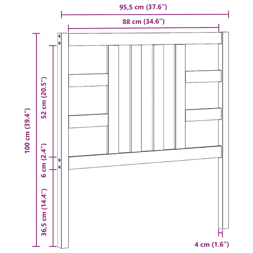 vidaXL Cabeceira de cama 96x4x100 cm pinho maciço preto vidaXL Cabeceira de cama 96x4x100 cm pinho maciço preto