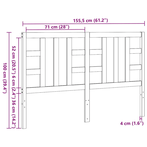 vidaXL Cabeceira de cama 166x4x100 cm pinho maciço preto vidaXL Cabeceira de cama 166x4x100 cm pinho maciço preto