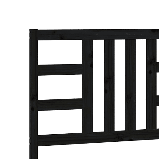 vidaXL Cabeceira de cama 206x4x100 cm pinho maciço preto