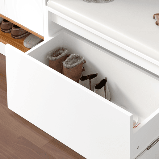 Sapateira Degerfors com gaveta 80x39x45 cm - Branco en.casa