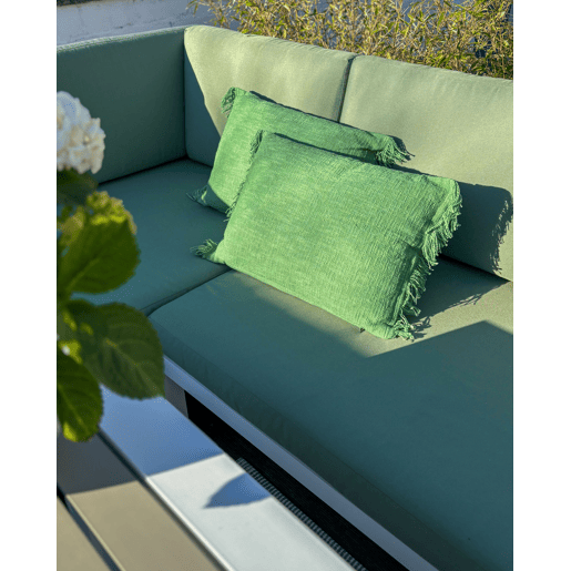 Conjunto de 2 almofadas decorativas MABA Algodão 50 x 35 cm Verde Sólido
