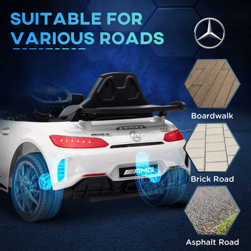 AIYAPLAY Carro Elétrico para Crianças acima de 3 Anos Carro Mercedes-Benz AMG GTR Carro Elétrico Infantil com Bateria 12V Controlo Remoto Faróis Buzina e Música 108x67x46 cm Branco AIYAPLAY Carro Elétrico para Crianças acima de 3 Anos Carro Mercedes-Benz AMG GTR Carro Elétrico Infantil com Bateria 12V Controlo Remoto Faróis Buzina e Música 108x67x46 cm Branco