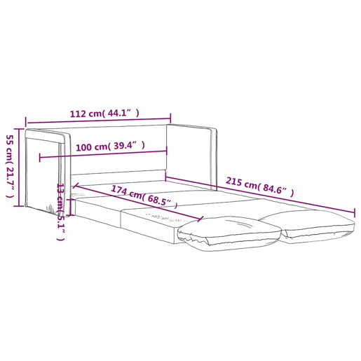vidaXL Sofá-cama sem pés 112x174x55 cm tecido cor creme vidaXL Sofá-cama sem pés 112x174x55 cm tecido cor creme