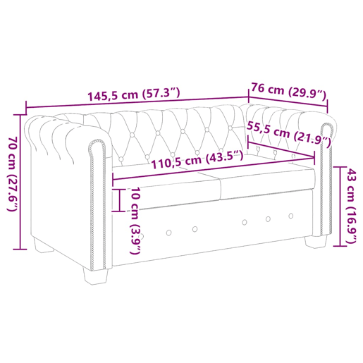 vidaXL Sofá Chesterfield de 2 lugares em couro artificial branco vidaXL Sofá Chesterfield de 2 lugares em couro artificial branco