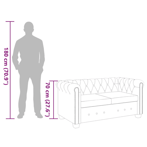 vidaXL Sofá Chesterfield de 2 lugares em couro artificial branco vidaXL Sofá Chesterfield de 2 lugares em couro artificial branco