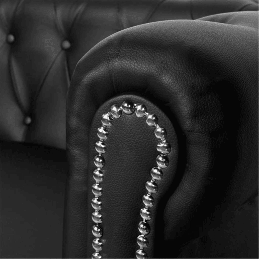 vidaXL Sofá Chesterfield de 3 lugares em couro artificial preto vidaXL Sofá Chesterfield de 3 lugares em couro artificial preto