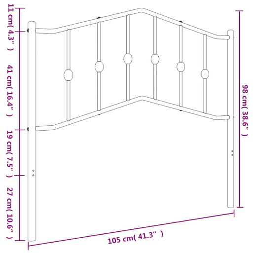 vidaXL Cabeceira de cama 100 cm metal branco vidaXL Cabeceira de cama 100 cm metal branco