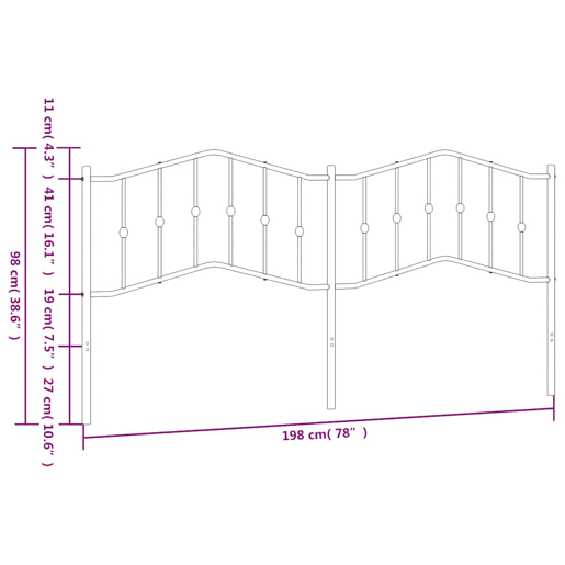 vidaXL Cabeceira de cama 193 cm metal preto vidaXL Cabeceira de cama 193 cm metal preto