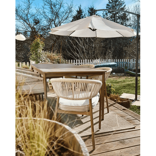 Mesa de refeição de jardim FLAVIA 185 cm 96 cm Metal Castanho