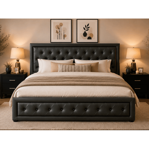 Cama de Casal Roman, Estrado Elevatório (Preto)(200×160 cm) Cama de Casal Roman, Estrado Elevatório (Preto)(200×160 cm)