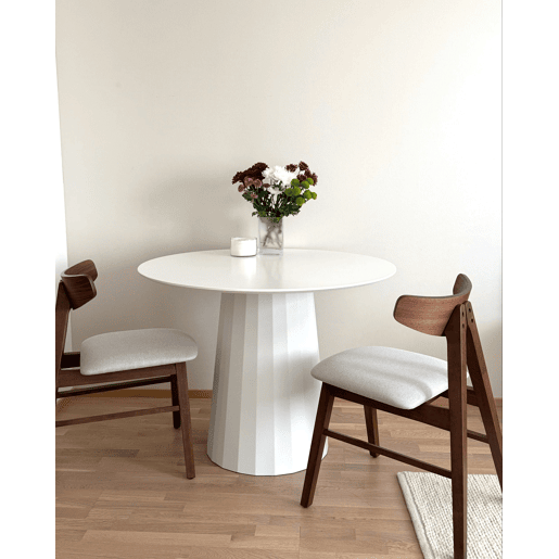 Mesa de jantar PLATO Branco 100 cm 100 cm Metal