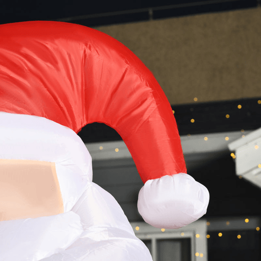 HOMCOM Pai Natal Insuflável 240 cm Pai Natal Insuflável com Bengala Luzes LED e Insuflador Elétrico Decoração de Natal para Exterior e Interior Multicor HOMCOM Pai Natal Insuflável 240 cm Pai Natal Insuflável com Bengala Luzes LED e Insuflador Elétrico Decoração de Natal para Exterior e Interior Multicor