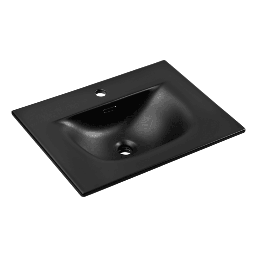 Elora móvel de lavatório individual 60cm Preto e madeira