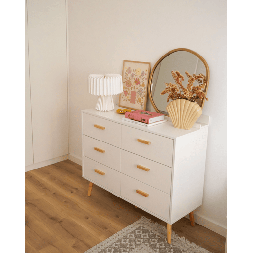 Cómoda 6 gavetas NEWARK Branco