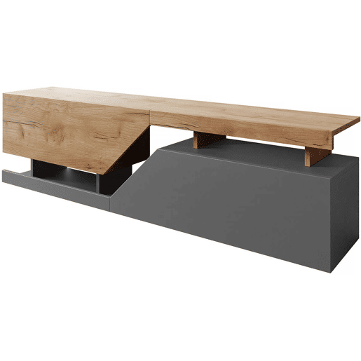 Móvel TV Ceelias - 160 x 35 x 46 cm - BrancoCastanho Escuro
