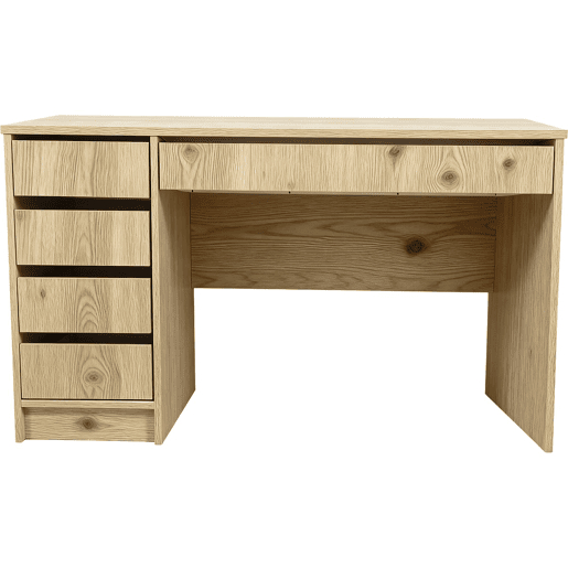 Secretária em madeira Malika com 5 gavetas - 120 x 75 x 55 cm - Castanho Secretária em madeira Malika com 5 gavetas - 120 x 75 x 55 cm - Castanho