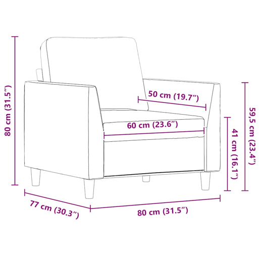 vidaXL Poltrona 60 cm couro artificial cappuccino