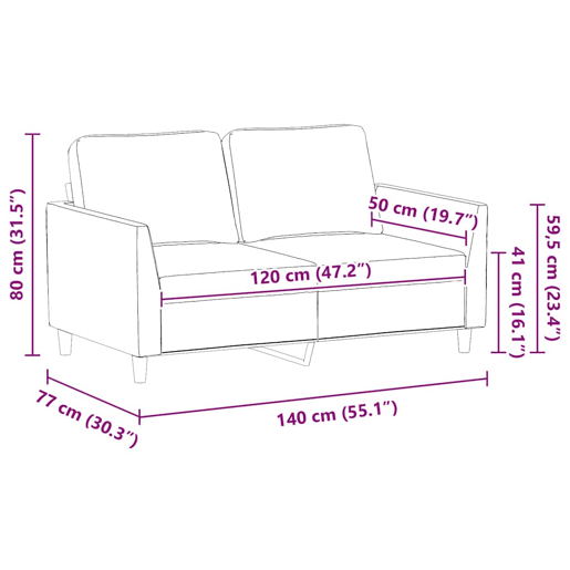 vidaXL Sofá de 2 lugares 120 cm couro artificial preto vidaXL Sofá de 2 lugares 120 cm couro artificial preto