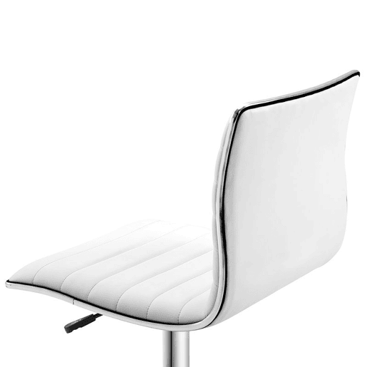 HOMCOM Cadeira de Escritório sem Apoio para os Braços Cadeira de Escritório Giratória com Altura Ajustável Cadeira para Estudo Estofada em PU Carga 120 kg 48x52x78-90 cm Branco
