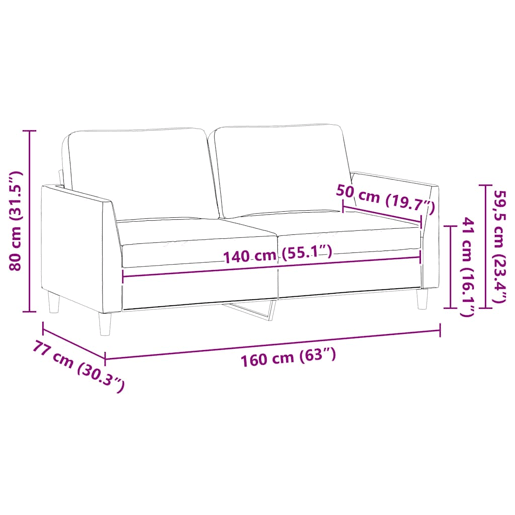 vidaXL Sofá de 2 lugares 140 cm couro artificial cinza vidaXL Sofá de 2 lugares 140 cm couro artificial cinza