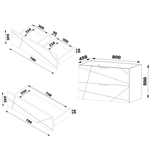 Móvel de lavatório simples Teren Madeira 80cm Móvel de lavatório simples Teren Madeira 80cm