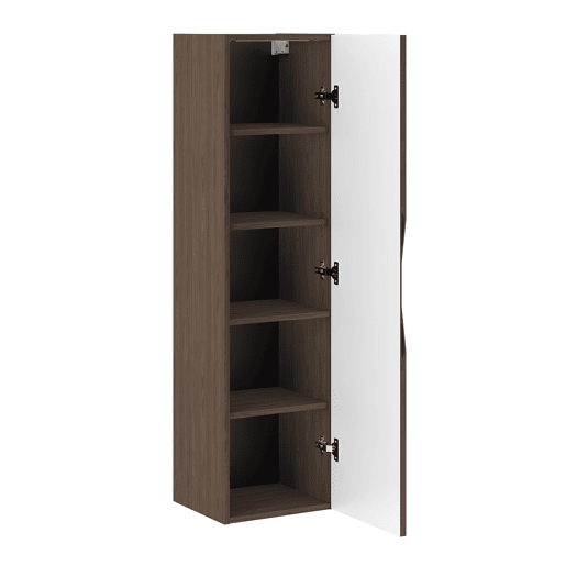 Conjunto móvel lavatório simples encastrado 80cm e coluna Siena madeira e preto