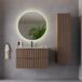 Conjunto de muebles con lavabo individual encastrado y columna Siena Conjunto de muebles con lavabo individual encastrado y columna Siena Madera