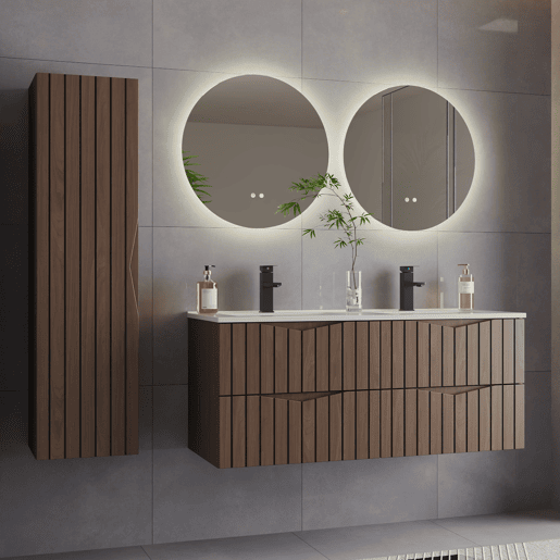 Móvel sob-lavatório 120cm Siena madeira e preto