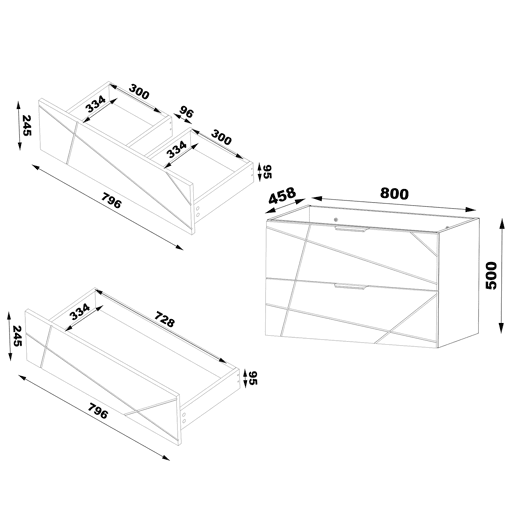 Móvel de lavatório simples 80cm e coluna Teren Madeira Móvel de lavatório simples 80cm e coluna Teren Madeira