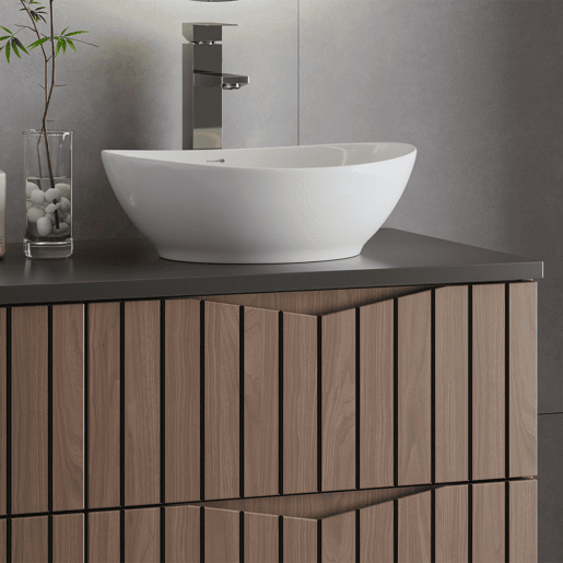 Lavatório duplo 120cm Siena madeira e preto Lavatório duplo 120cm Siena madeira e preto